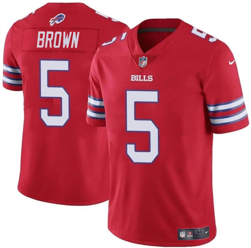 Men's Red Buffalo Bills #5 Anthony Brown 2024 Vapor Untouchable Limited Stitched Football Jersey